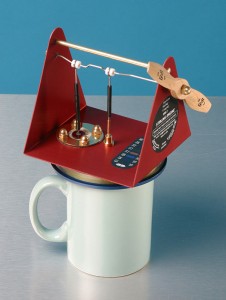 Coffee cup engine on mug.